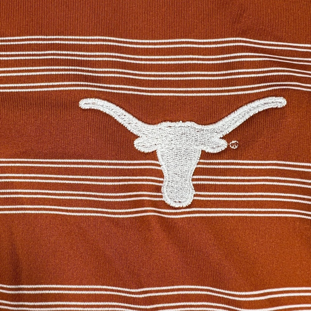 Texas Longhorns Polo Shirt Womens Medium Orange Striped Short Sleeve Nike SEC - Picture 7 of 13